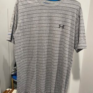 Under Armour Men's Heather Gray Striped Tee